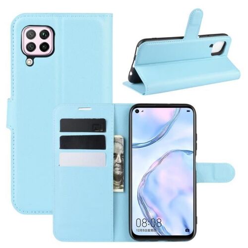 XM Pour Pour Huawei P40 Lite Housse Protection Antichocs PU Cuir avec Support et Fentes pour Cartes -bleu