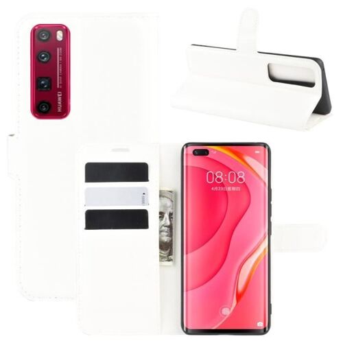 XM Pour Pour Huawei nova 7 Pro Housse Protection Antichocs PU Cuir avec Support et Fentes pour Cartes -blanc