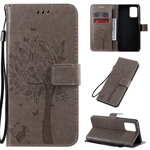 XM Pour Pour Samsung Galaxy A91 / M80s/ S10 Lite (2020) Coque Housse Antichoc avec Support Portefeuille Rabat Nouveau PU Cuir -gris