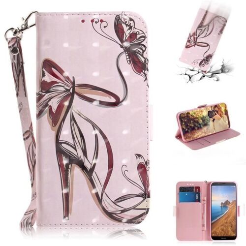 Xm Pour Étui Housse Xiaomi Redmi 7a Coque Pochette Anti Choc Rétro 3d Avec Support & Fentes Pour Cartes -O68