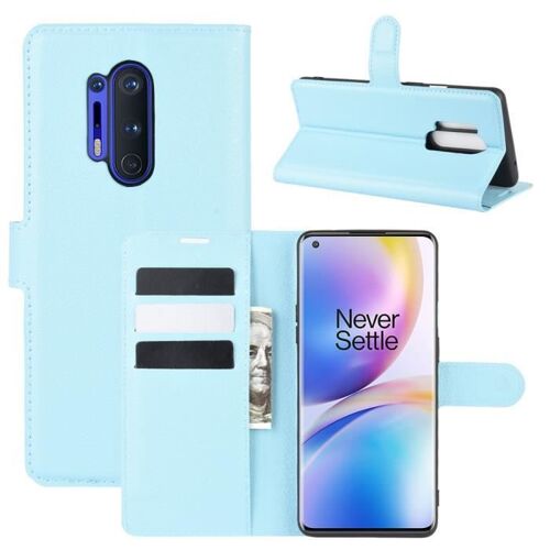 XM Pour Pour OnePlus 8 Pro Housse Protection Antichocs PU Cuir avec Support et Fentes pour Cartes -bleu