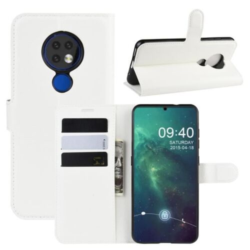 Xm Pour Housse Nokia 6.2 Avec Support Anti Choc Portefeuille Neuf Pu Cuir Silicone Housse Protection Nokia 6.2 -Blanc