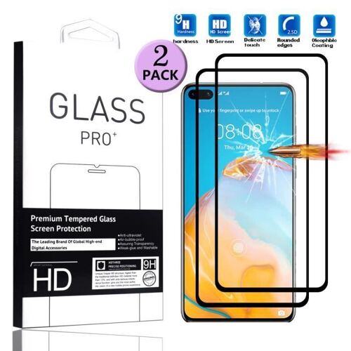 Xm [2 Pc] Pour Huawei P40 Verre Trempé 3d Couverture Complète Ecran Film De Protection Ecran Huawei P40 6.11
