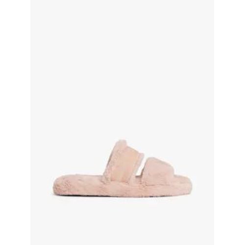 Chaussons En Fausse Fourrure Logo Tissé