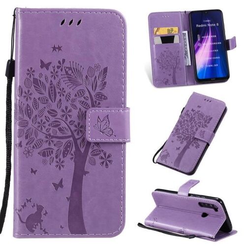 Xm Pour Housse Xiaomi Redmi Note 8 Coque? Avec Support Étui À Rabat Nouveau Portefeuille Coque Xiaomi Redmi Note 8 -Clair Violet