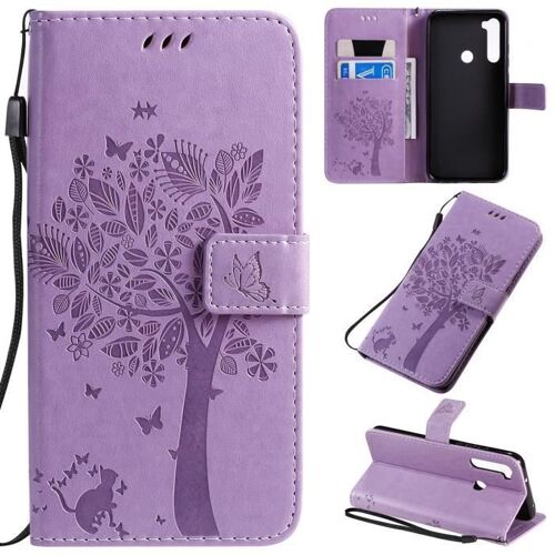 Xm Pour Housse Xiaomi Redmi Note 8t Coque Avec Support Nouveau Portefeuille Rabat Étui Xiaomi Redmi Note 8t Housse -Qviolet
