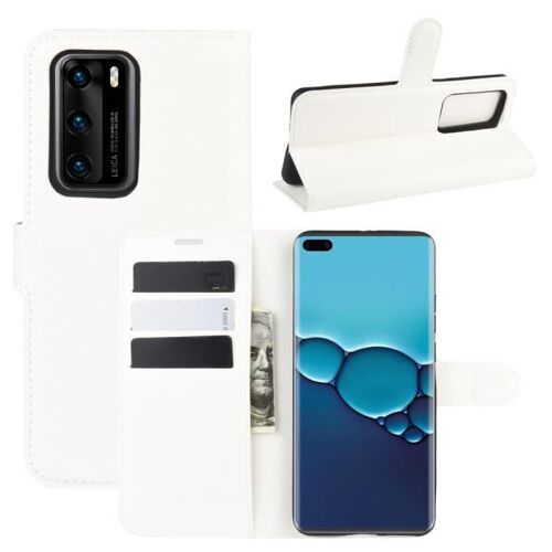XM Pour Pour Huawei P40 Housse Protection Antichocs PU Cuir avec Support et Fentes pour Cartes -blanc
