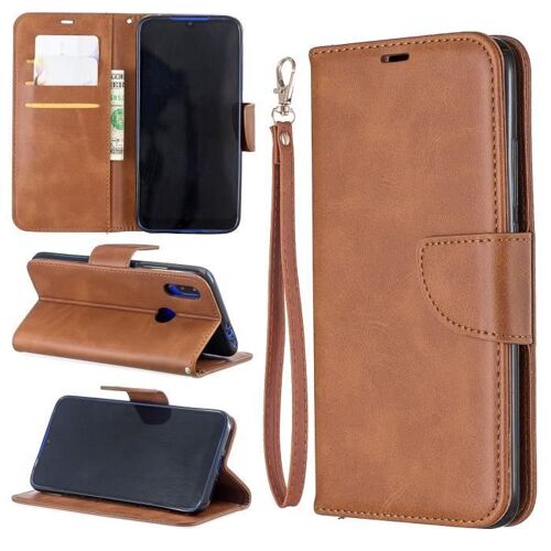 XM Pour Xiaomi Redmi 7 Housse Pochette avec Support Antichoc Protection Rétro Haute Qualité PU Cuir Marron