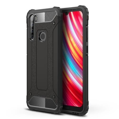 XM Pour Housse Arrière pour Xiaomi Redmi Note 8T Coque 2 en 1 Rugged PC + Souple Silicone Hybride Antichoc Étui de Protection -noir