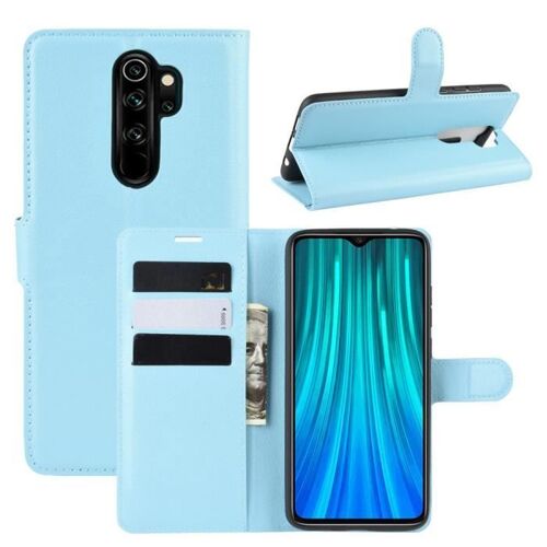 Xm Pour Housse Xiaomi Redmi Note 8 Pro Avec Support Anti Choc Portefeuille Pu Cuir Silicone Housse Protection Redmi Note 8 Pro -Bleu