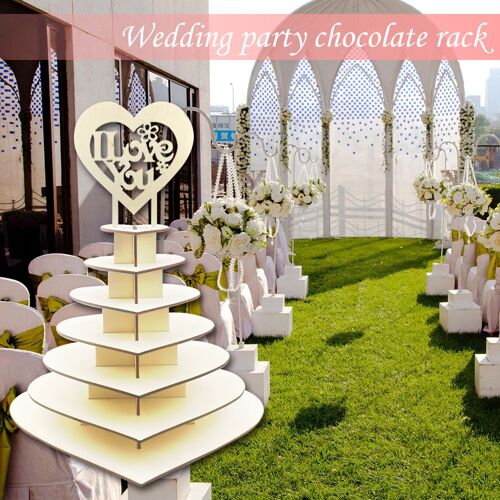 Xm Pièce Centrale Présentoir À Bonbons Présentoir En Bois Avec Coeur Pour Salon De Chocolat Et Mariage Fête D'anniversaire Pour Enfants Et Mariage