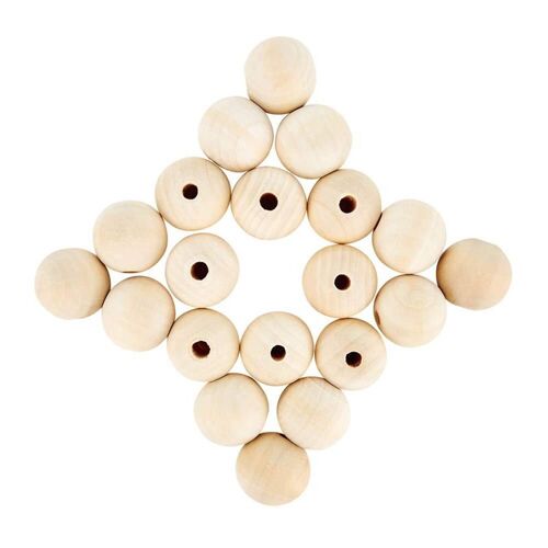 Xm 120 Pièces Naturelles Grandes Perles Rondes Artisanat 25 Mm Perles En Bois Grands Trous 6 Mm Artisanat Bricolage Perles En Bois Pour La Production De Bijoux