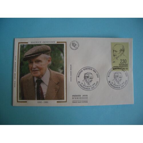 Enveloppe 1er Jour: Maurice Genevoix - Châteauneuf S/Loire 10 Nov. 1990