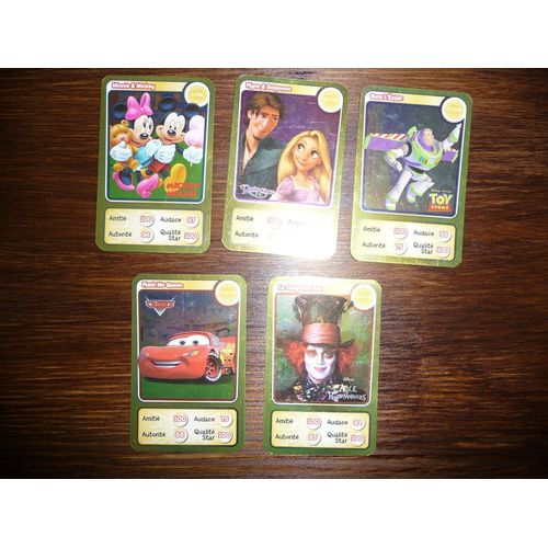 Les 5 Cartes Auchan Disney Gold Or 5-23-77-113-167