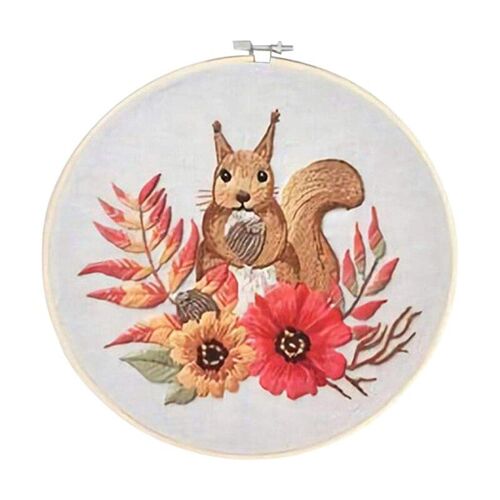 Xm Kit De Point De Croix Pour Impression Bricolage Motif D'animal Mignon Broderie De Fil À Broder Ensemble De Matériaux De Broderie