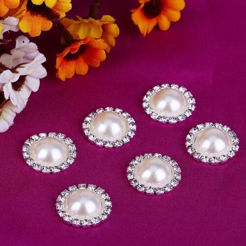 Xm Bouton Strass À Fond Plat Rond Bricolage 10 Pièces Cadeau De Décoration De Mariage Maison