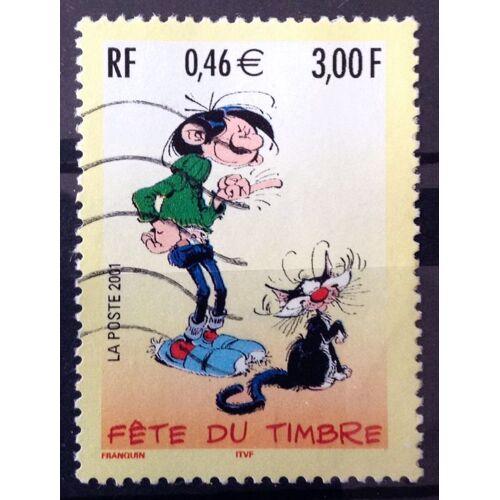 Fête Du Timbre 2001 - Gaston Lagaffe 3,00 (Très Joli N° 3370) Obl - France Année 2001 - N11778