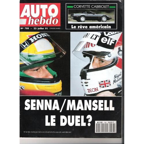 Auto Hebdo  N° 788 : Senna/Mansell : Le Duel - Corvette Cabriolet