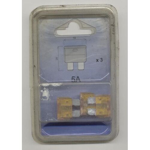 Fusible Plat  5a  Orange Type Auto  - Paquet De 3 Fusibles