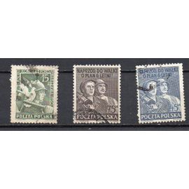 Pologne- Lot De 3 Timbres Oblitérés- Année 1950