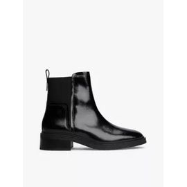 Bottines Chelsea En Cuir Bout Carré