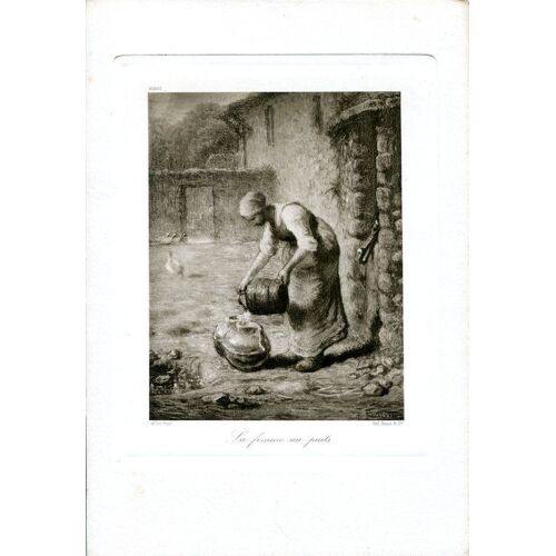 Heliogravure Braun N°80607 - Millet « La Femme Au Puits ».