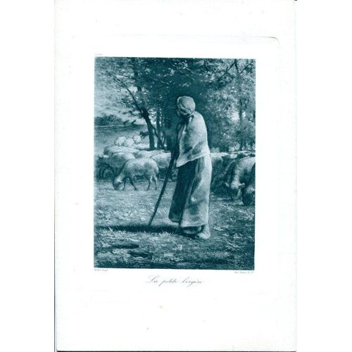 Heliogravure Braun N°13188 - Millet « La Petite Bergère ».
