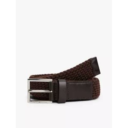 Ceinture En Cuir Et Toile À Boucle Carrée