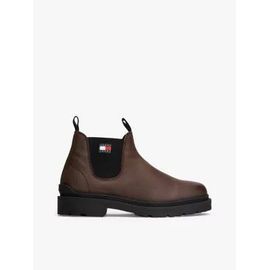 Bottines Chelsea En Cuir Effet Grain Fin