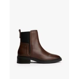 Bottines Chelsea En Cuir Bout Carré
