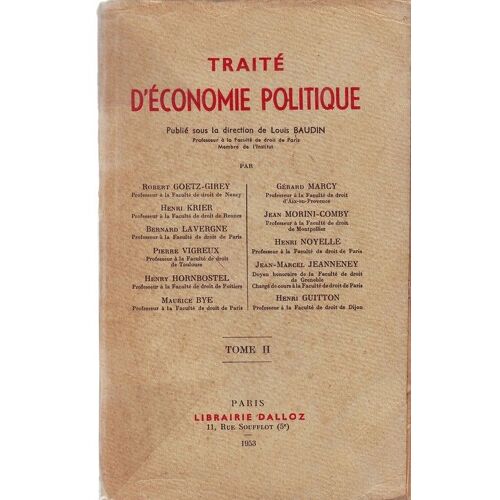 Traité D'économie Politique - Tome Ii