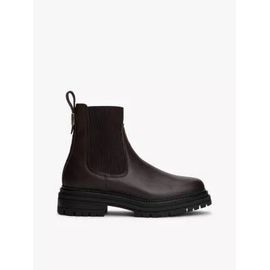 Bottines Chelsea En Cuir Effet Grain Fin