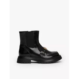 Bottines Chelsea Zippées Crantées Avec Mors