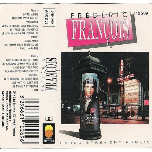 Frederic Francois - Enregistrement Public - Cassette Audio
