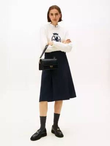 Jupe Midi Trapèze À Boutons Dorés