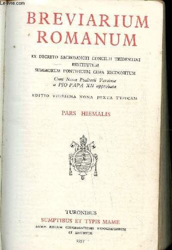 Breivarium Romanum Pars Hiemalis N° 89