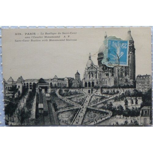 Carte Postale Ancienne - 459 - Paris - La Basilique Du Sacré-Coeur Avec L'escalier Monumental
