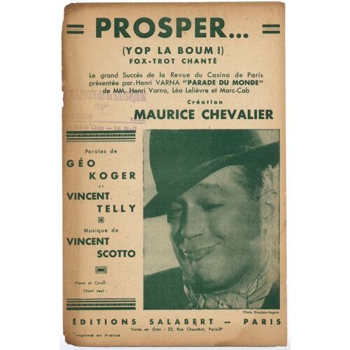 Prosper "Yop La Boum!" (De La Revue Du Casino De Paris "Parade Du Monde" 1935) / Géo Koger, Vincent Telly, Vincent Scotto