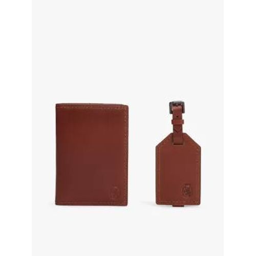 Couverture de passeport et étiquette de bagage en cuir