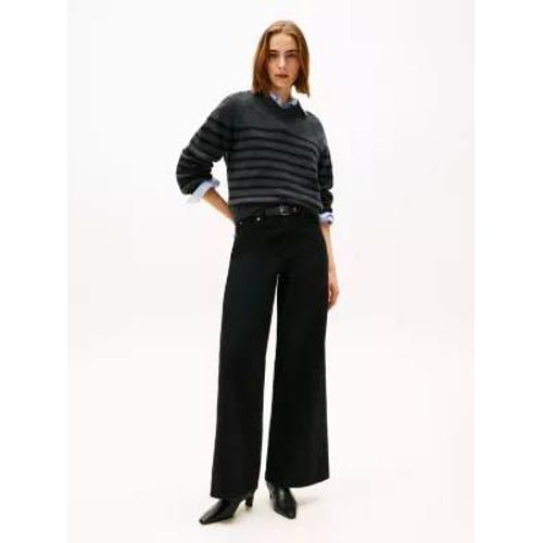 Jean '70s Évasé Noir À Taille Haute