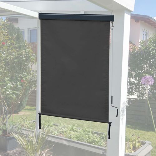 Store enrouleur vertical HWC-F42, store extérieur, Protection anti-UV 50   250x100 cm, anthracite