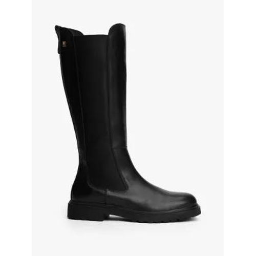 Bottes Chelsea Hautes En Cuir Crantées