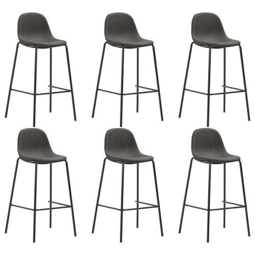 Vidaxl Chaises De Bar 6 Pcs Gris Foncé Tissu
