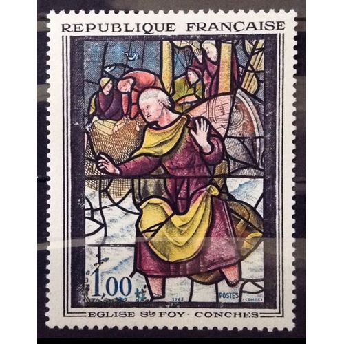 Vitrail Eglise Ste Foy À Conches - 1,00 (Impeccable N° 1377) Neuf** Luxe (= Sans Trace De Charnière) - Cote 5,00 - France Année 1963 - N28768