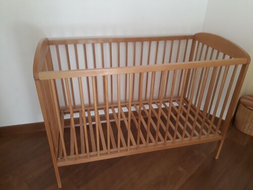 Lit bébé bois massif avec matelas 60x120