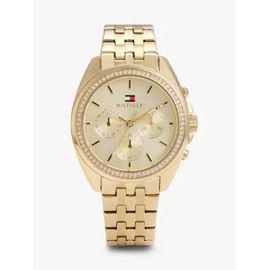 Montre Chronographe Dorée Sertie De Cristaux