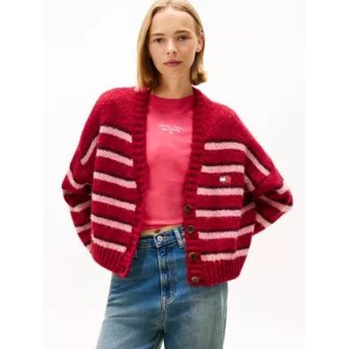 Cardigan Décontracté Rayé À Badge Tommy