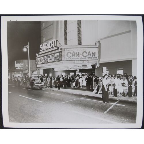 Fa?ade Cin?ma 1960 Sheridan Theatre Miami - Can-Can Avec Frank Sinatra, Shirley Maclaine, Maurice Chevalier - 1 Photo Originale Argentique 20,5x25,5 Cm * Sheridan Cin?ma Miami Beach Floride Usa
