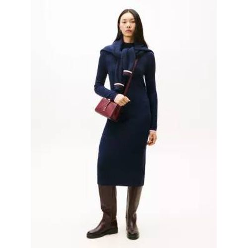 Robe Pull Midi À Torsades Et Col Cheminée