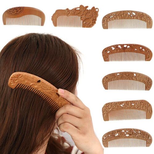 Peigne De Massage En Bois De Pêche Naturel, 1 Pièce, Soin De Santé Sain, Non Statique, Nouveau Design, 7styles